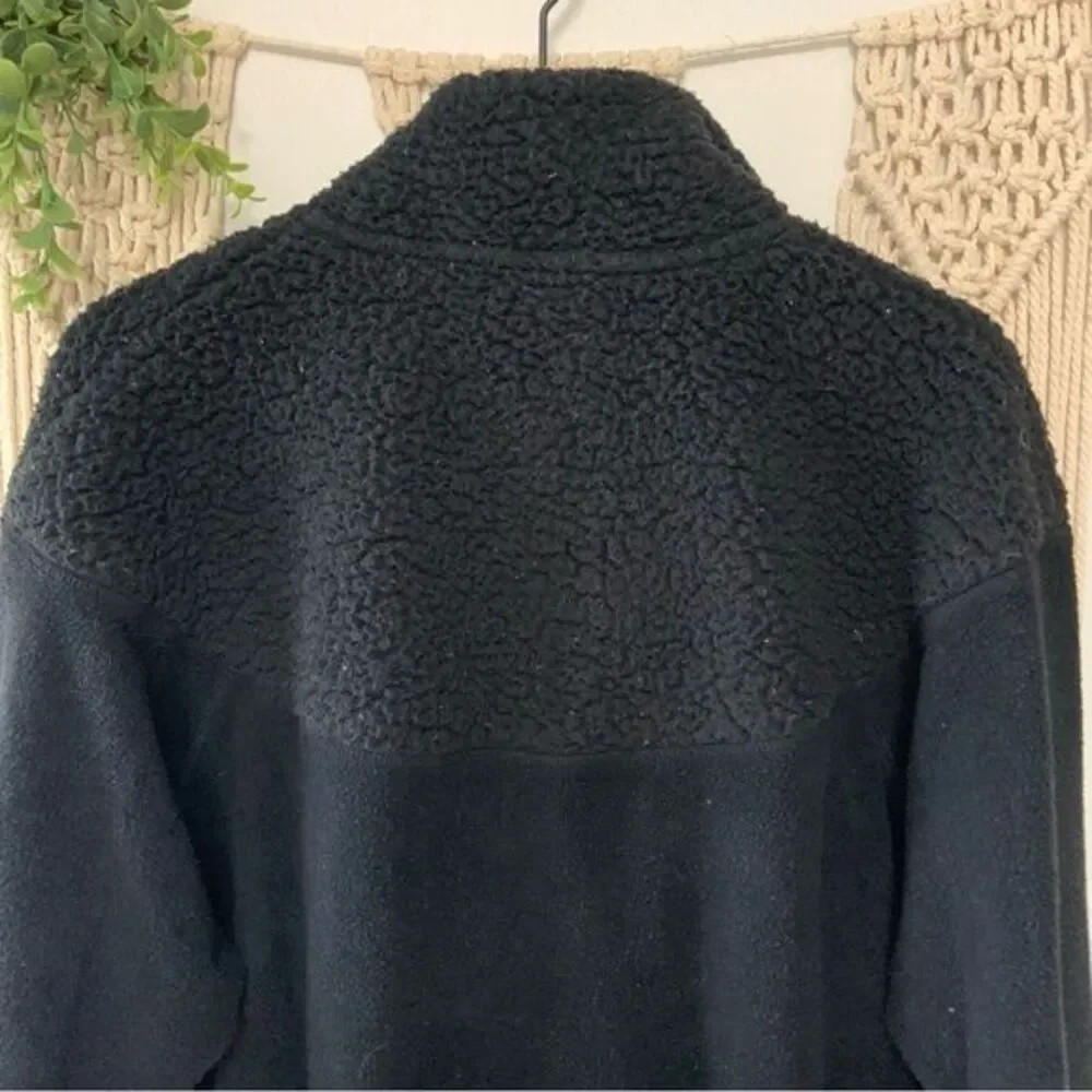 AERIE‎ Women’s Hometown Holiday Quarter Zip Fleece Sweatshirt Black Small - Picture 12 of 16